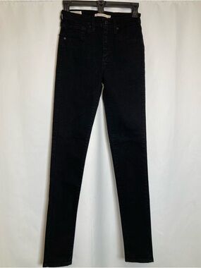 Levi’s 721 Jeans Womens Sz 25 Black High Rise Skinny Premium Minimalist Style